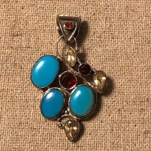 Pendant with Laramar, Garnets, Citrine